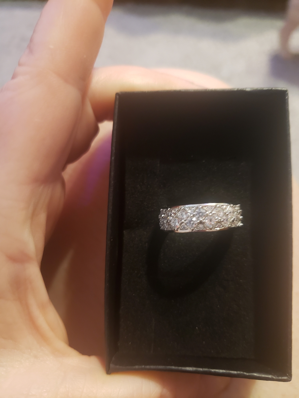 Nordstrom Silver Crystal Pavé Band - Sparkling Clear Stones